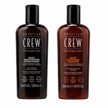 Load image into Gallery viewer, American Crew Daily Cleansing Shampoo + Conditioner 250ml