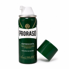Load image into Gallery viewer, Proraso Eucalyptos &amp; Mentol Refresh Travel Shaving Foam 50ml Open 
